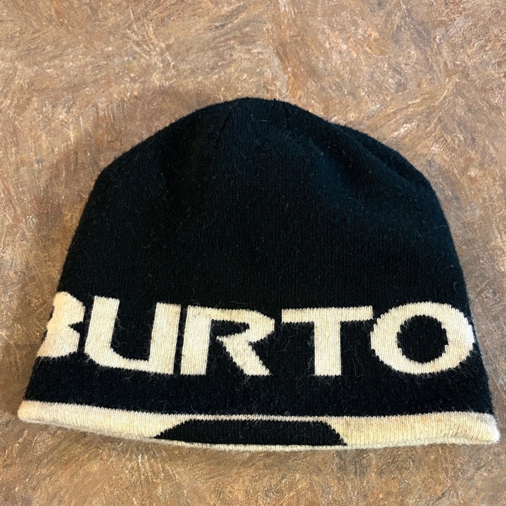 Burton Black and Cream Knit Beanie